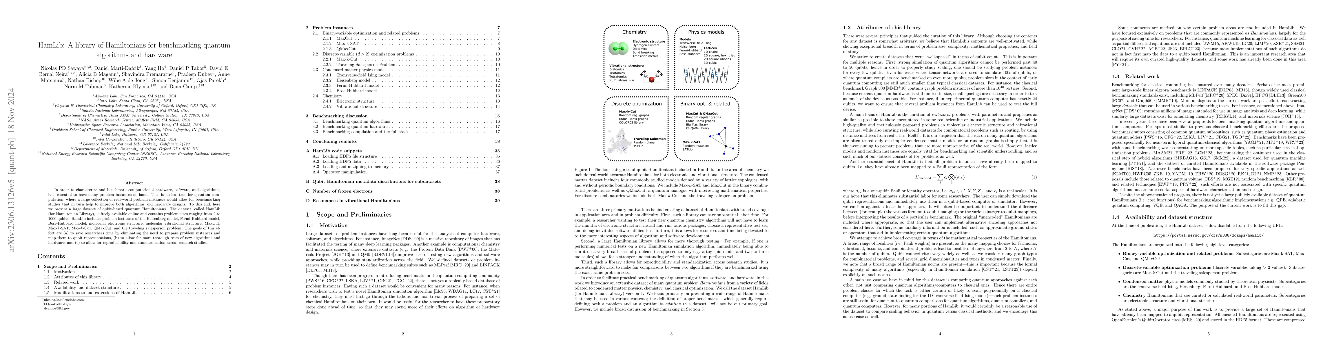 Thumbnail for HamLib: A library of Hamiltonians for benchmarking quantum algorithms
  and hardware