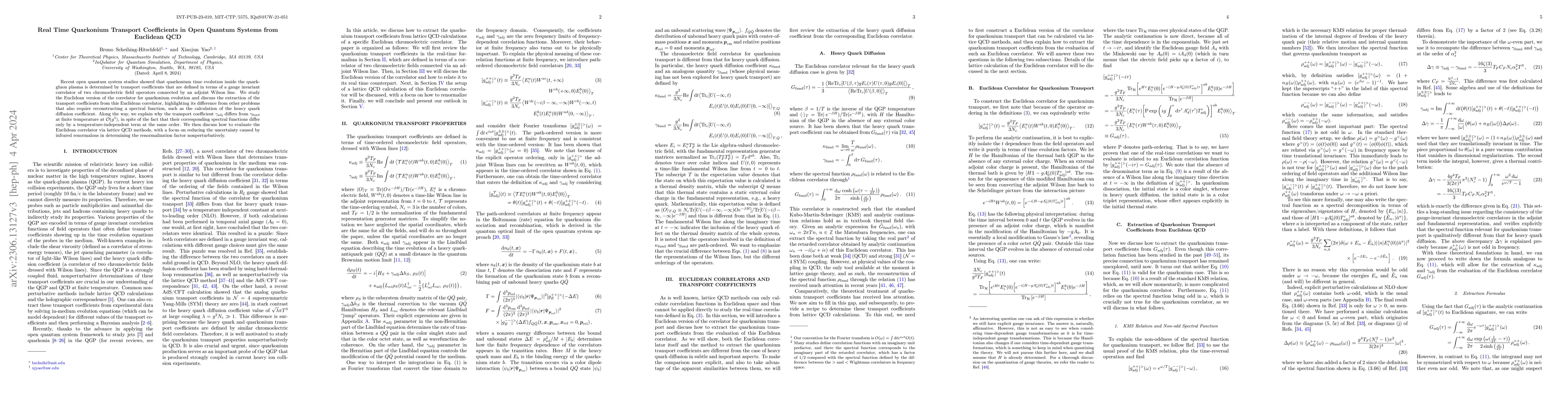 Thumbnail for Real Time Quarkonium Transport Coefficients in Open Quantum Systems from
  Euclidean QCD