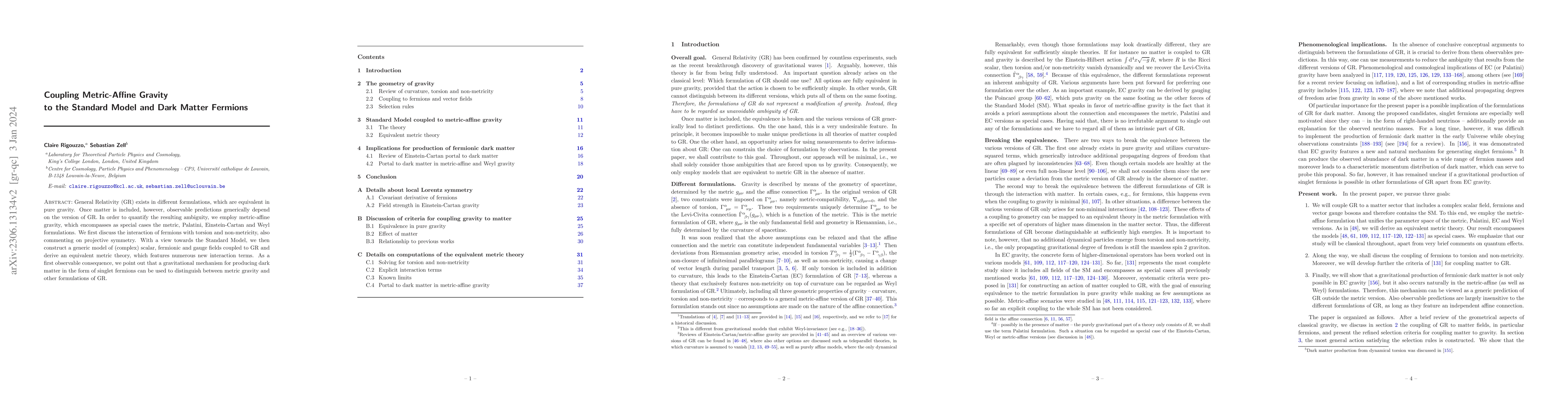 Thumbnail for Coupling Metric-Affine Gravity to the Standard Model and Dark Matter
  Fermions