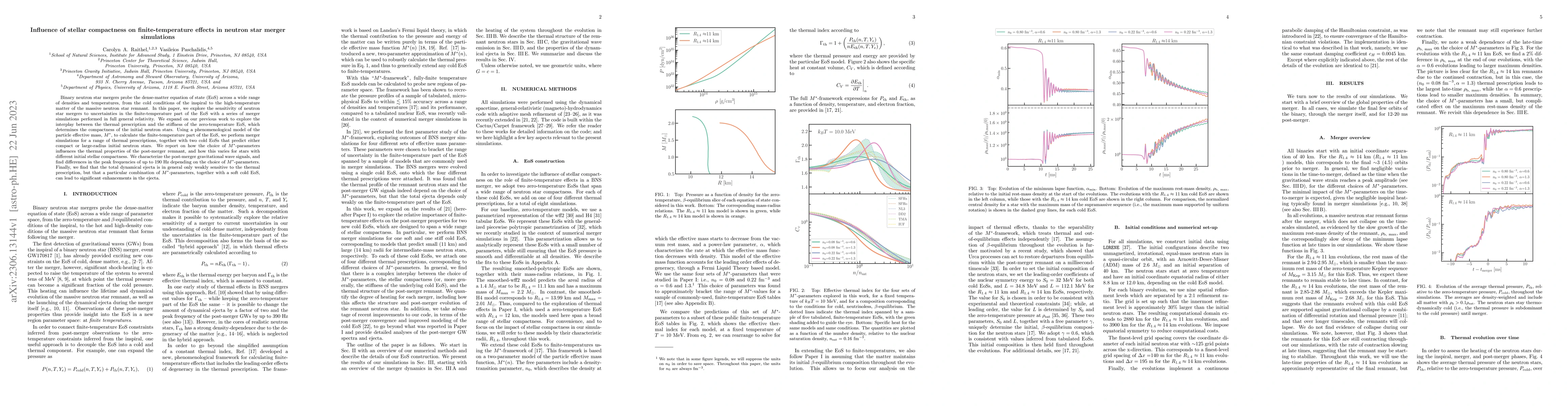 Thumbnail for Influence of stellar compactness on finite-temperature effects in
  neutron star merger simulations
