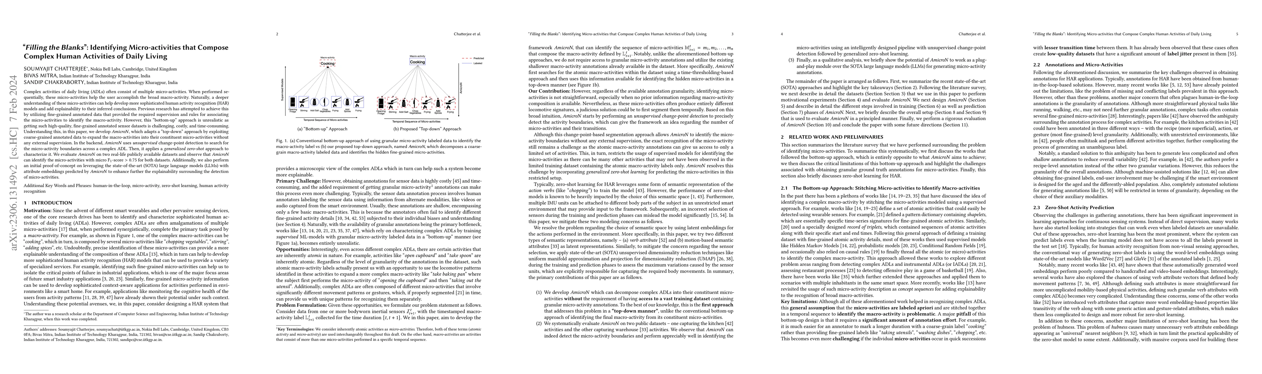 Thumbnail for "Filling the Blanks'': Identifying Micro-activities that Compose Complex
  Human Activities of Daily Living
