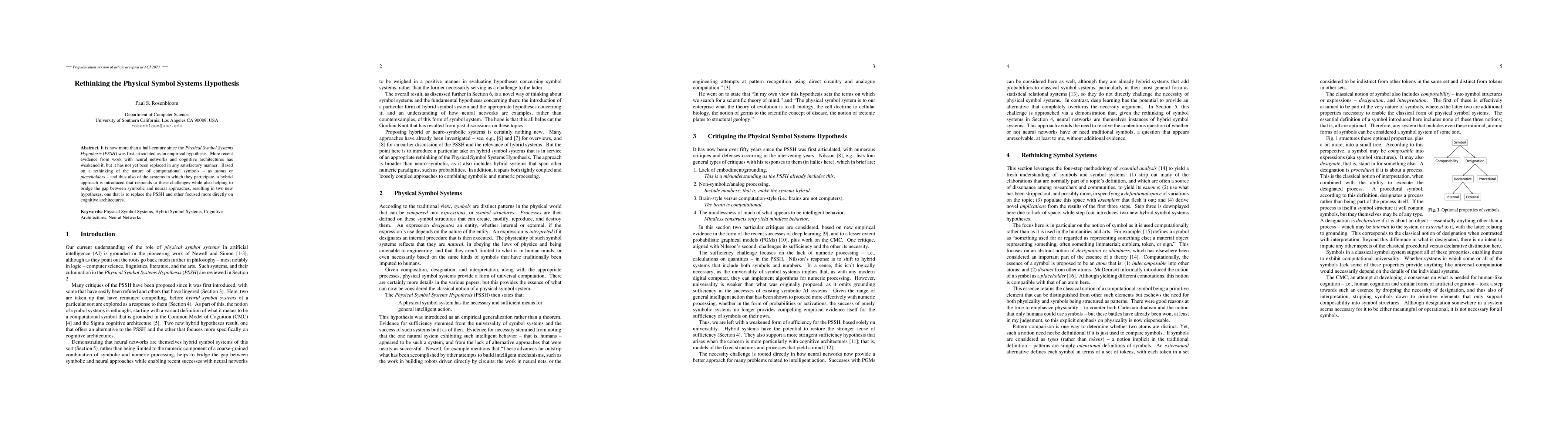 Thumbnail for Rethinking the Physical Symbol Systems Hypothesis