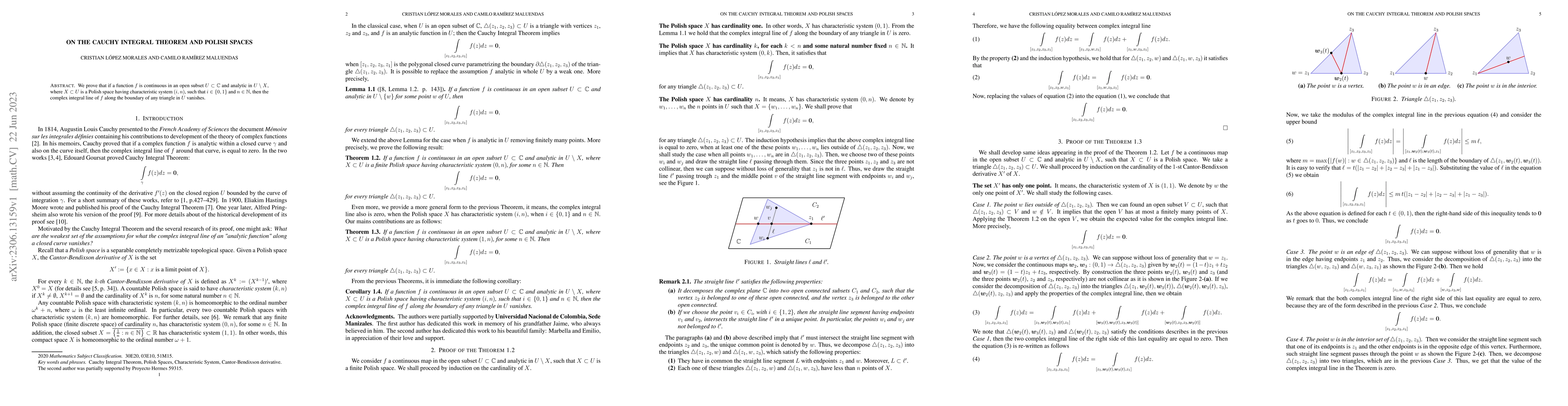 Thumbnail for On the Cauchy Integral Theorem and Polish spaces