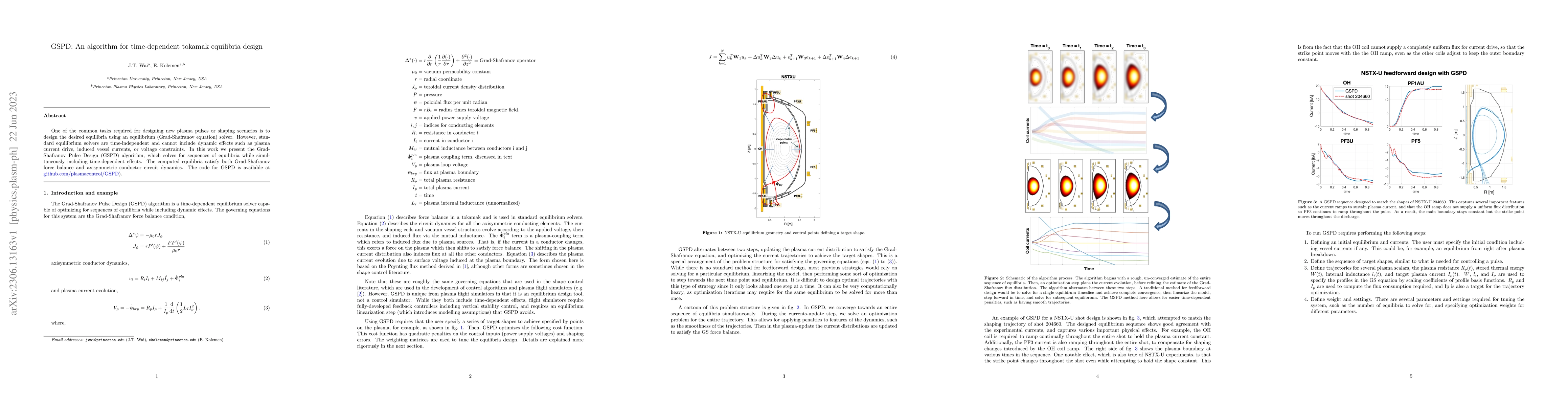 Thumbnail for GSPD: An algorithm for time-dependent tokamak equilibria design