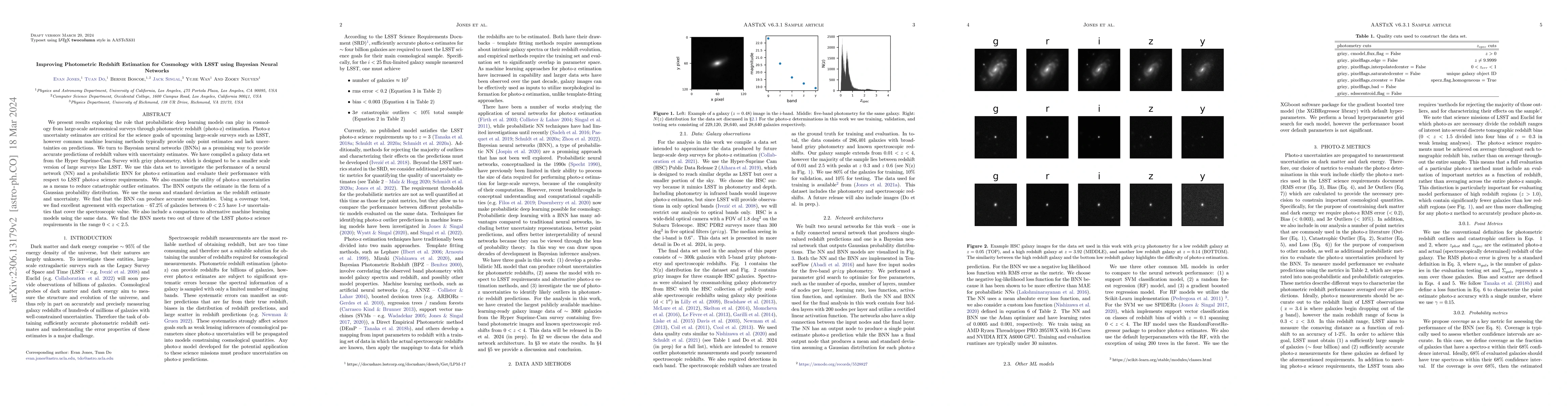 Thumbnail for Improving Photometric Redshift Estimation for Cosmology with LSST using
  Bayesian Neural Networks