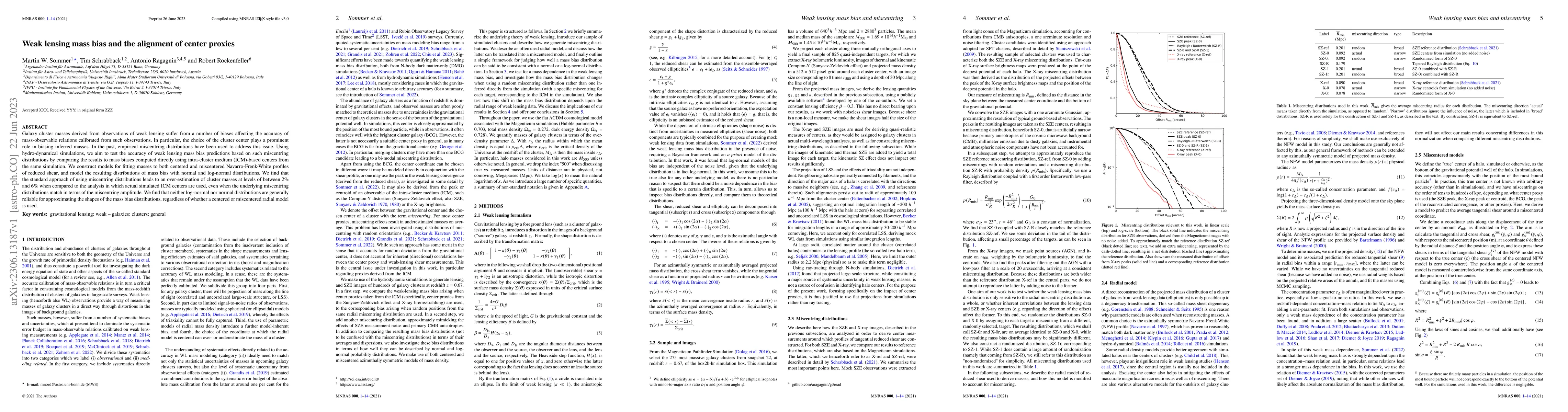 Thumbnail for Weak lensing mass bias and the alignment of center proxies