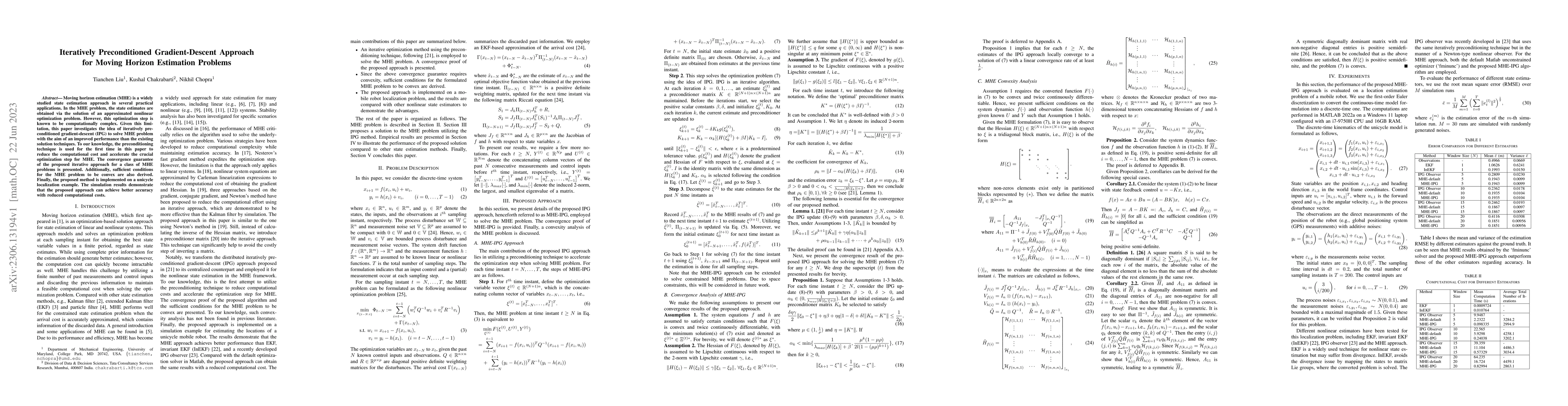 Thumbnail for Iteratively Preconditioned Gradient-Descent Approach for Moving Horizon
  Estimation Problems
