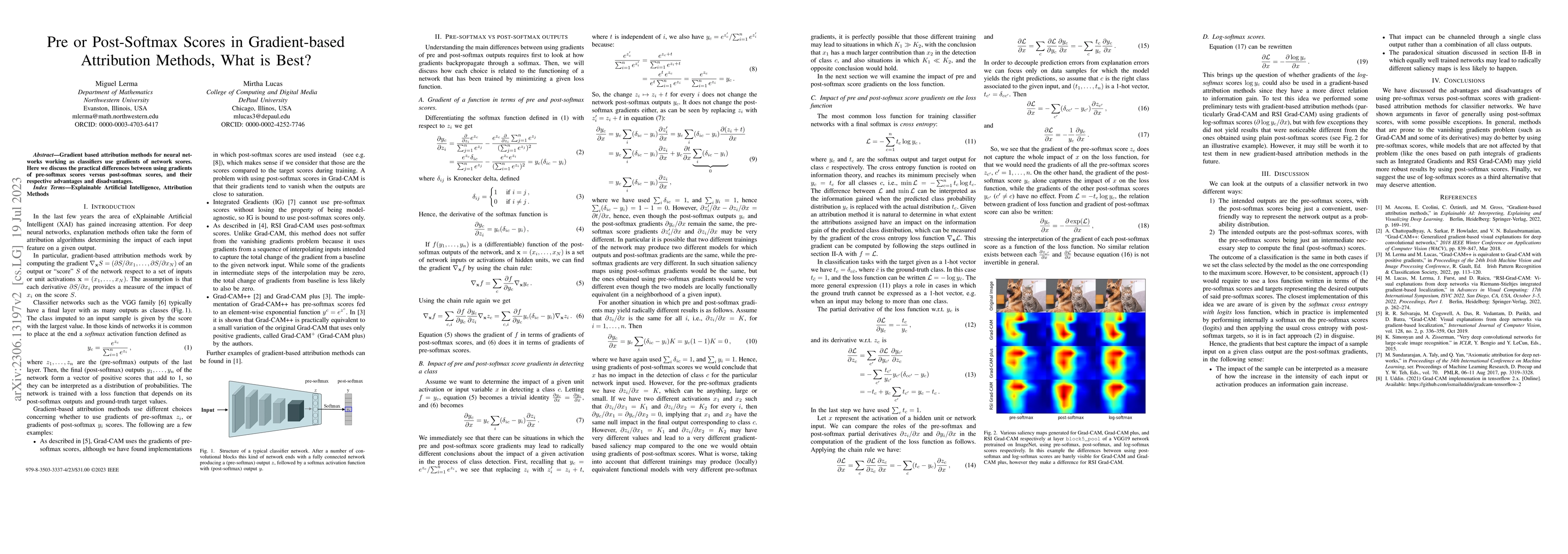 Thumbnail for Pre or Post-Softmax Scores in Gradient-based Attribution Methods, What
  is Best?