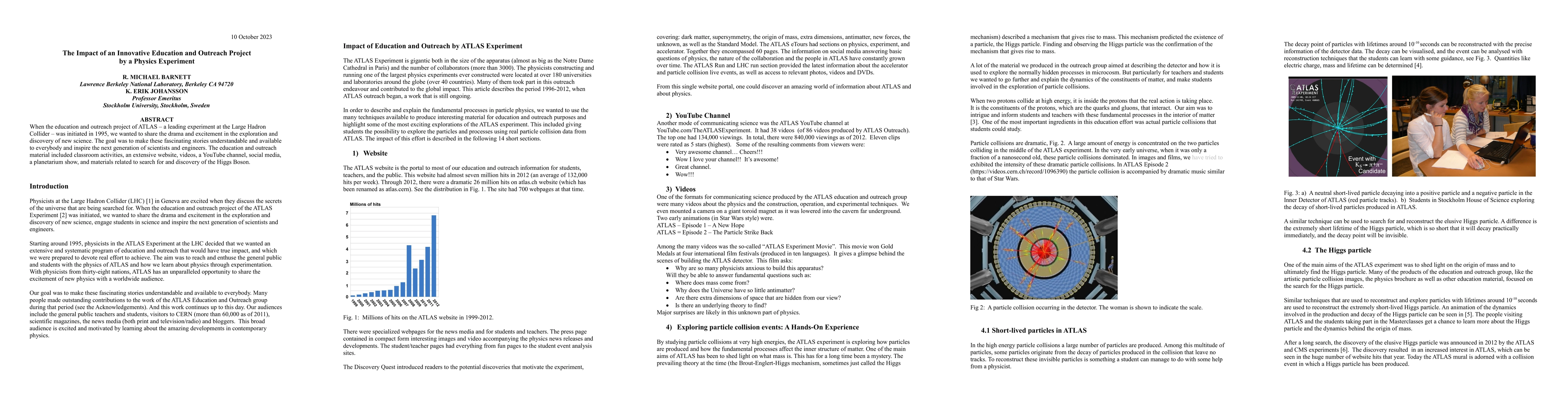 Thumbnail for The Impact of an Innovative Education and Outreach Project by a Physics
  Experiment