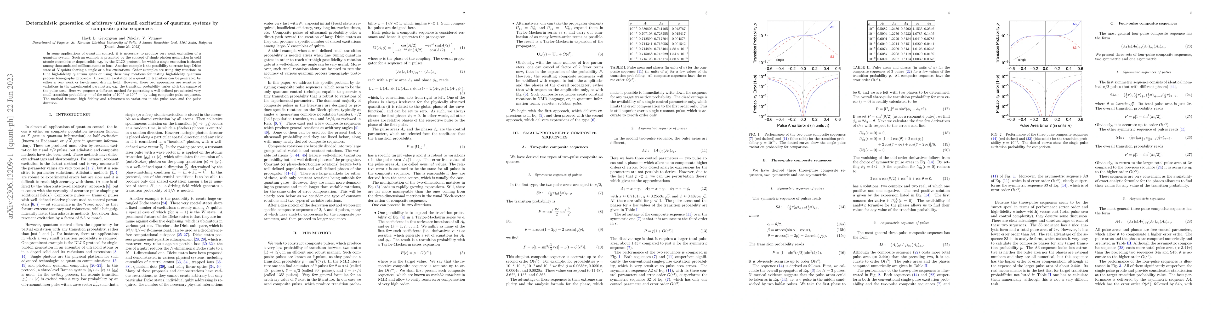 Thumbnail for Deterministic generation of arbitrary ultrasmall excitation of quantum
  systems by composite pulse sequences