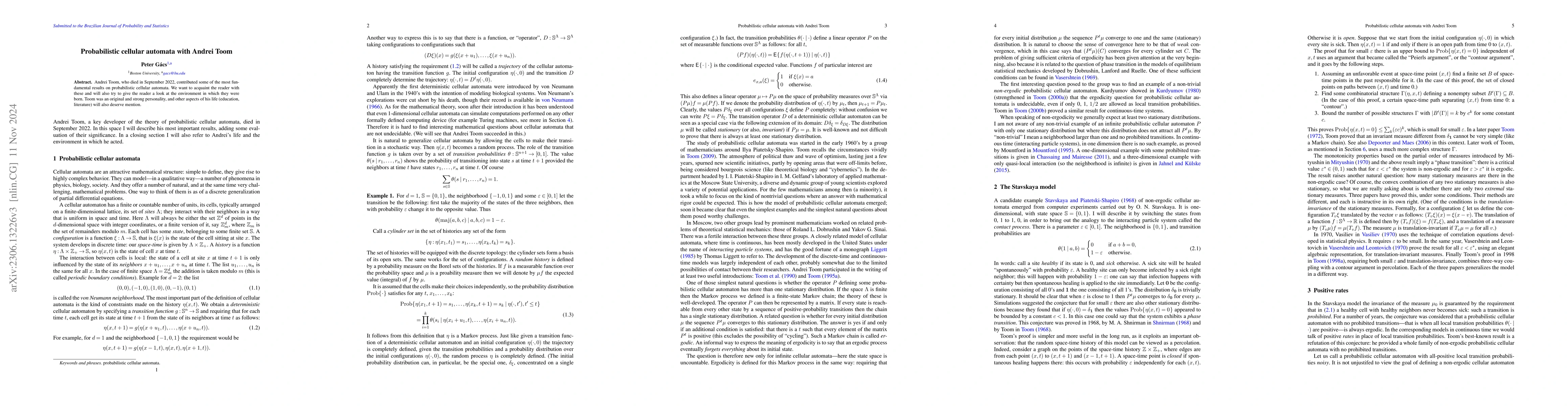 Thumbnail for Probabilistic cellular automata with Andrei Toom