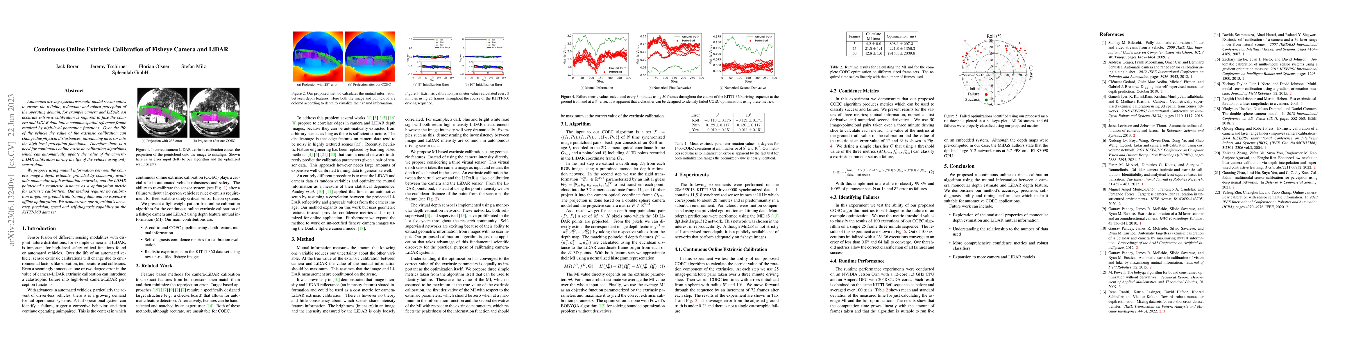 Thumbnail for Continuous Online Extrinsic Calibration of Fisheye Camera and LiDAR