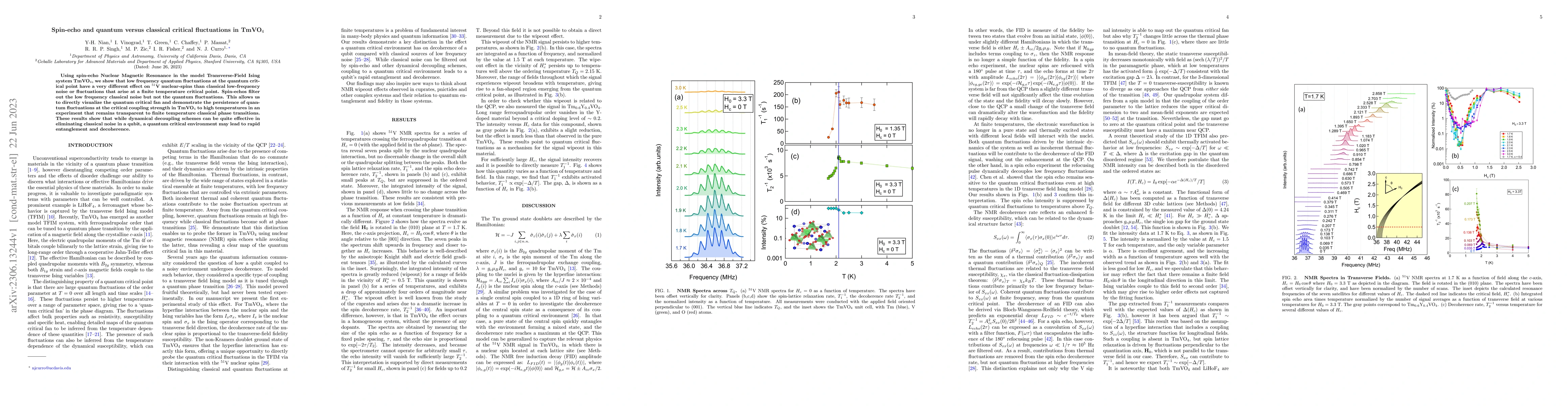 Thumbnail for Spin-echo and quantum versus classical critical fluctuations in TmVO$_4$