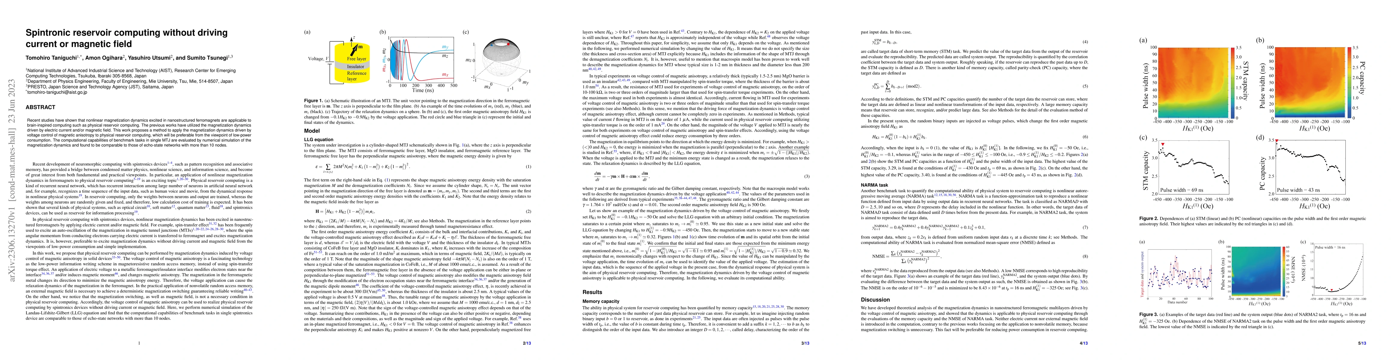 Thumbnail for Spintronic reservoir computing without driving current or magnetic field