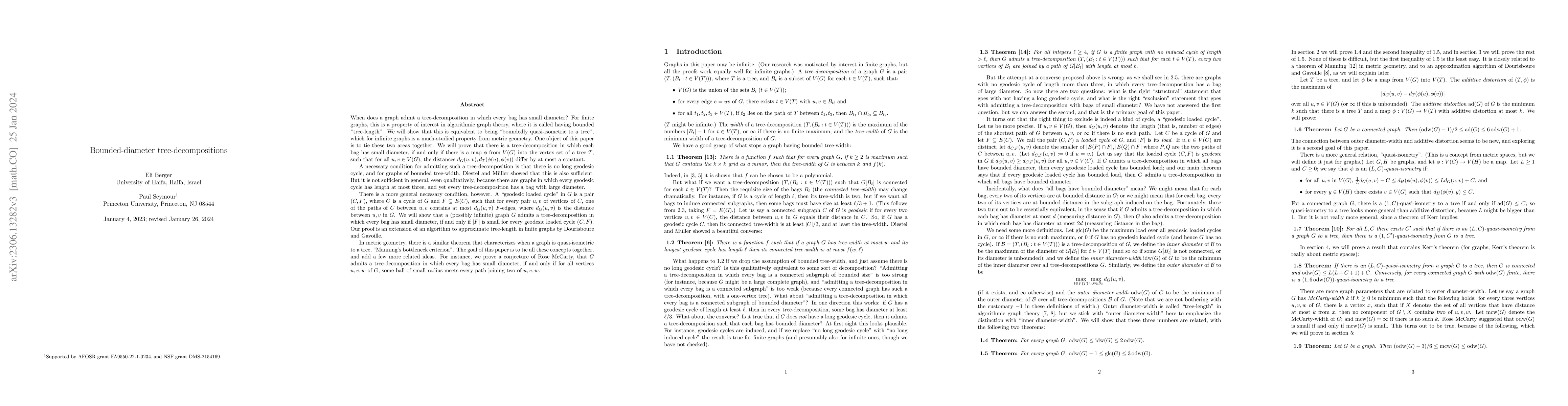 Thumbnail for Bounded diameter tree-decompositions