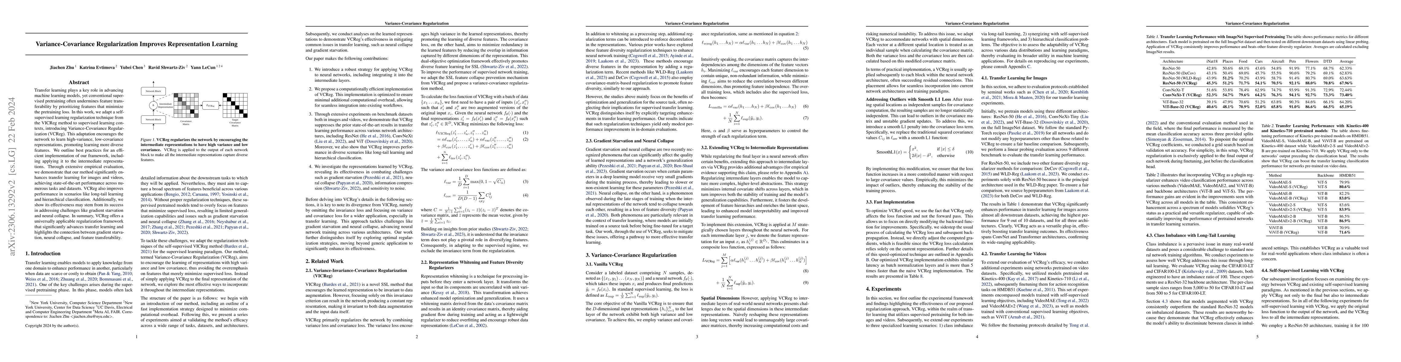Thumbnail for Variance-Covariance Regularization Improves Representation Learning