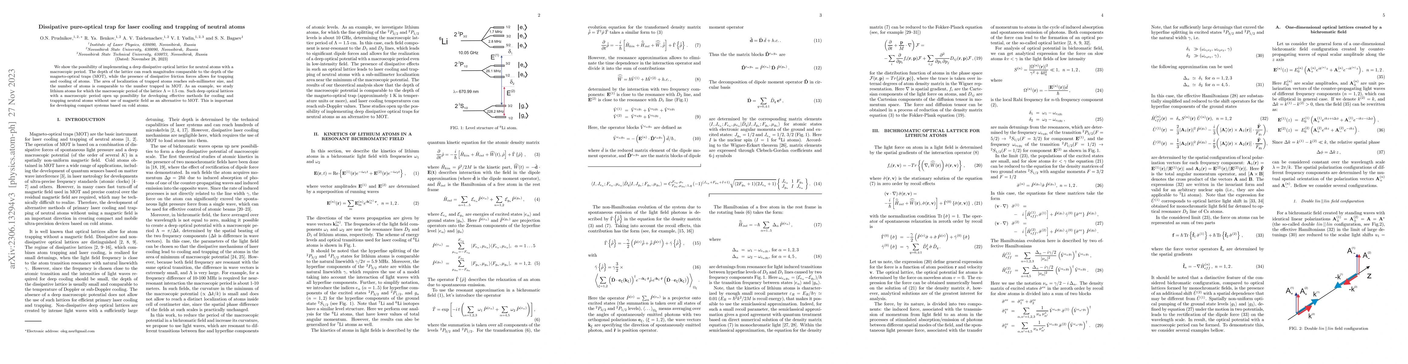 Thumbnail for Dissipative pure-optical trap for laser cooling and trapping of neutral
  atoms