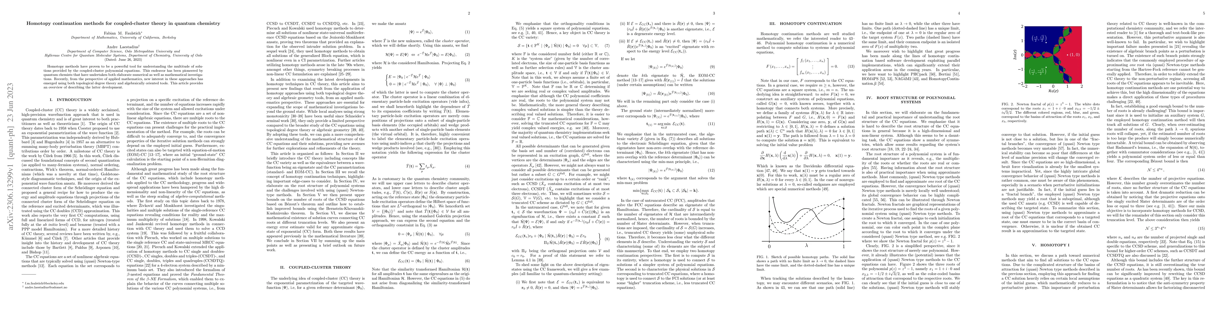 Thumbnail for Homotopy continuation methods for coupled-cluster theory in quantum
  chemistry