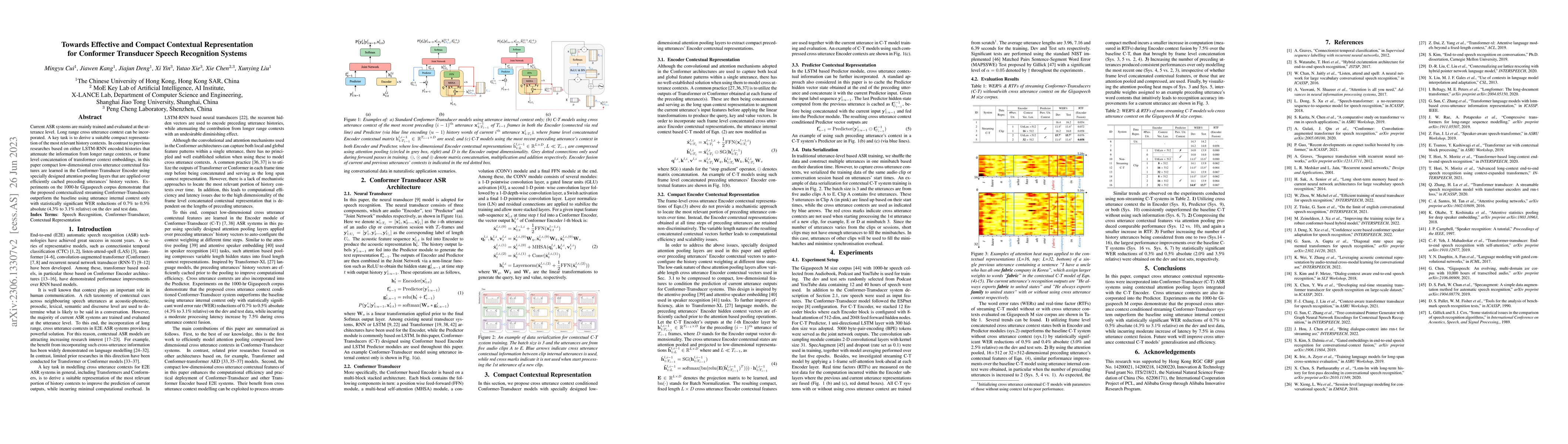 Thumbnail for Towards Effective and Compact Contextual Representation for Conformer
  Transducer Speech Recognition Systems