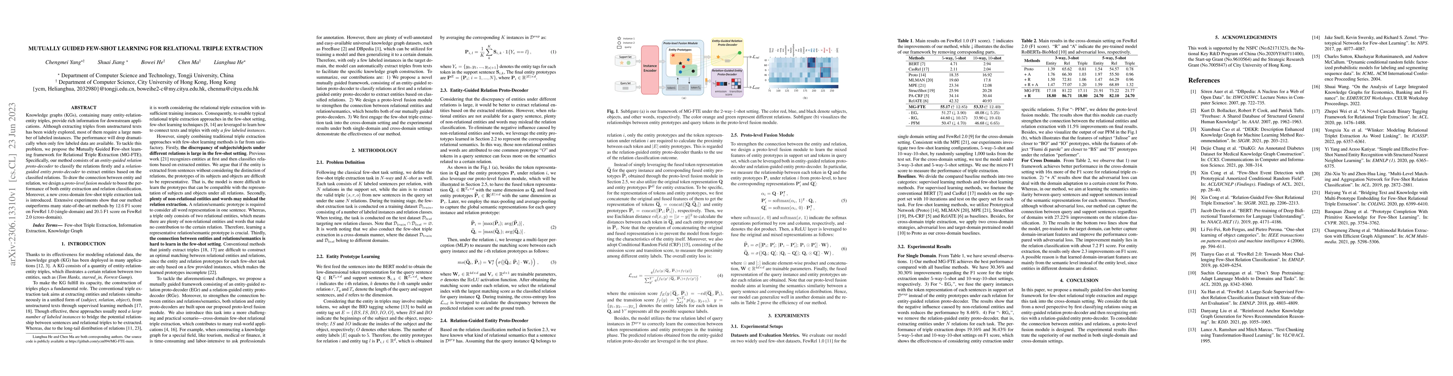 Thumbnail for Mutually Guided Few-shot Learning for Relational Triple Extraction
