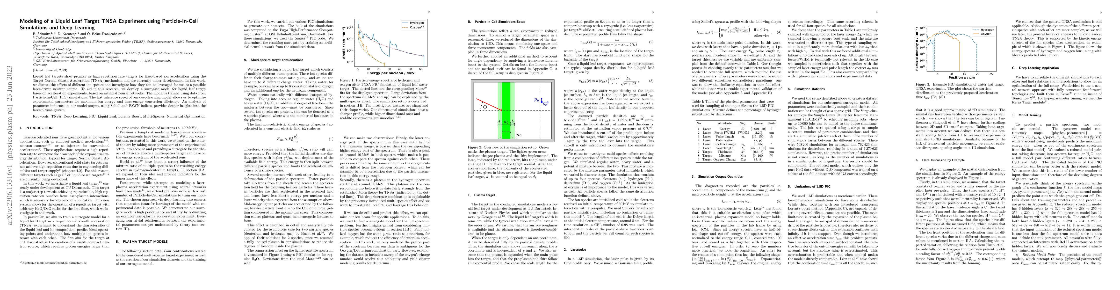 Thumbnail for Modeling of a Liquid Leaf Target TNSA Experiment using Particle-In-Cell
  Simulations and Deep Learning