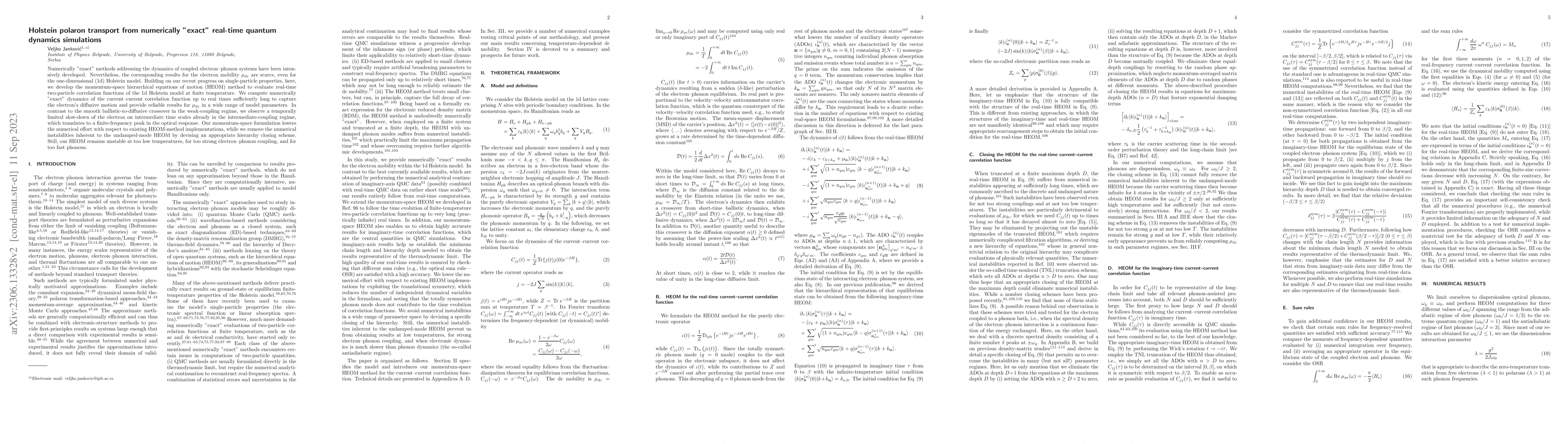 Thumbnail for Holstein polaron transport from numerically "exact" real-time quantum
  dynamics simulations
