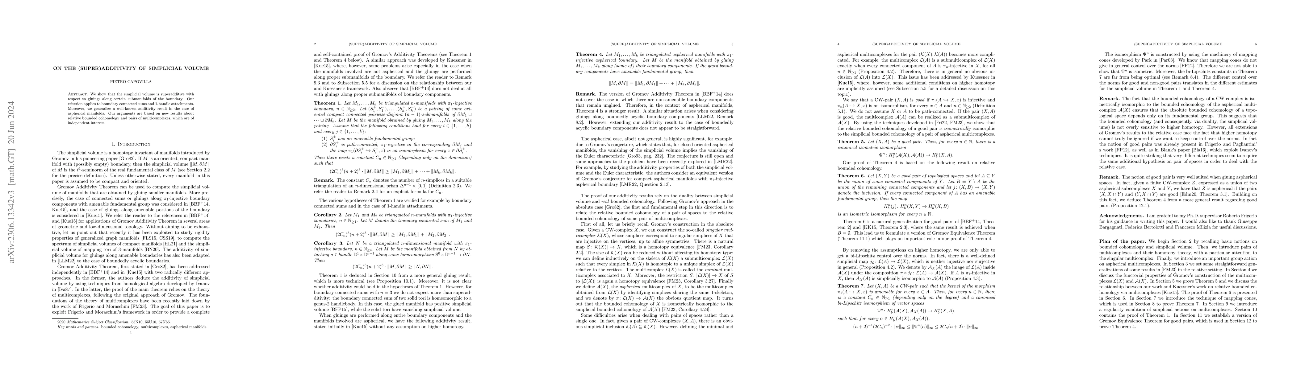 Thumbnail for On the (super)additivity of simplicial volume