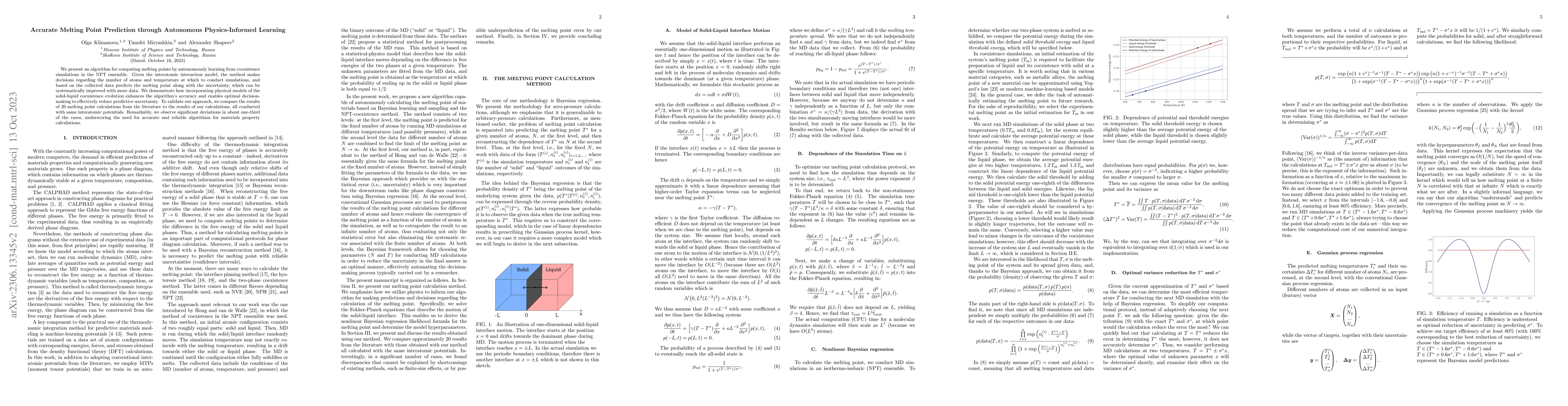 Thumbnail for Accurate melting point prediction through autonomous physics-informed
  learning