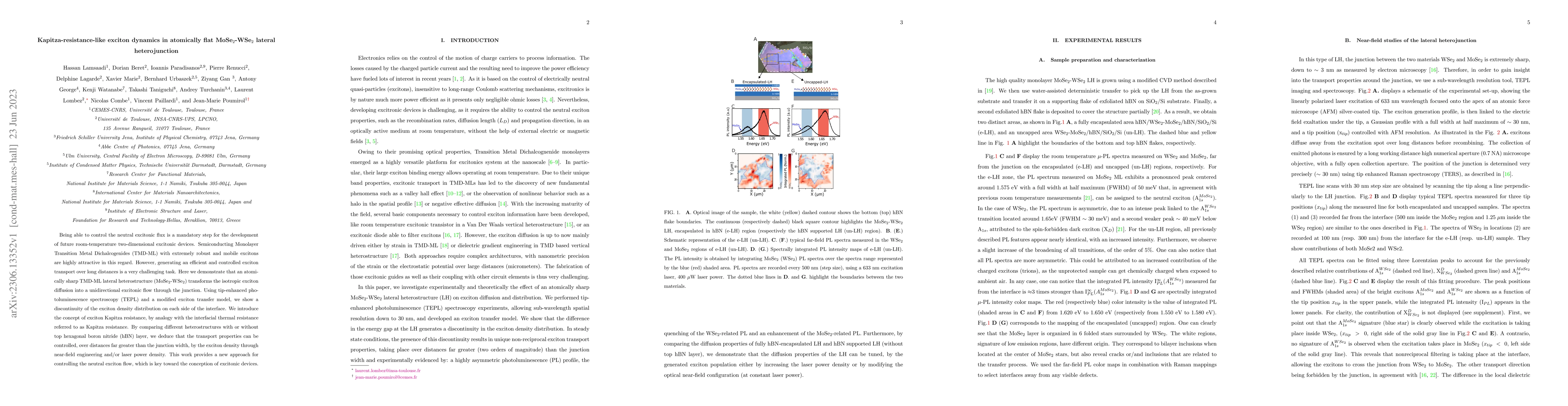 Thumbnail for Kapitza-resistance-like exciton dynamics in atomically flat
  MoSe$_{2}$-WSe$_{2}$ lateral heterojunction