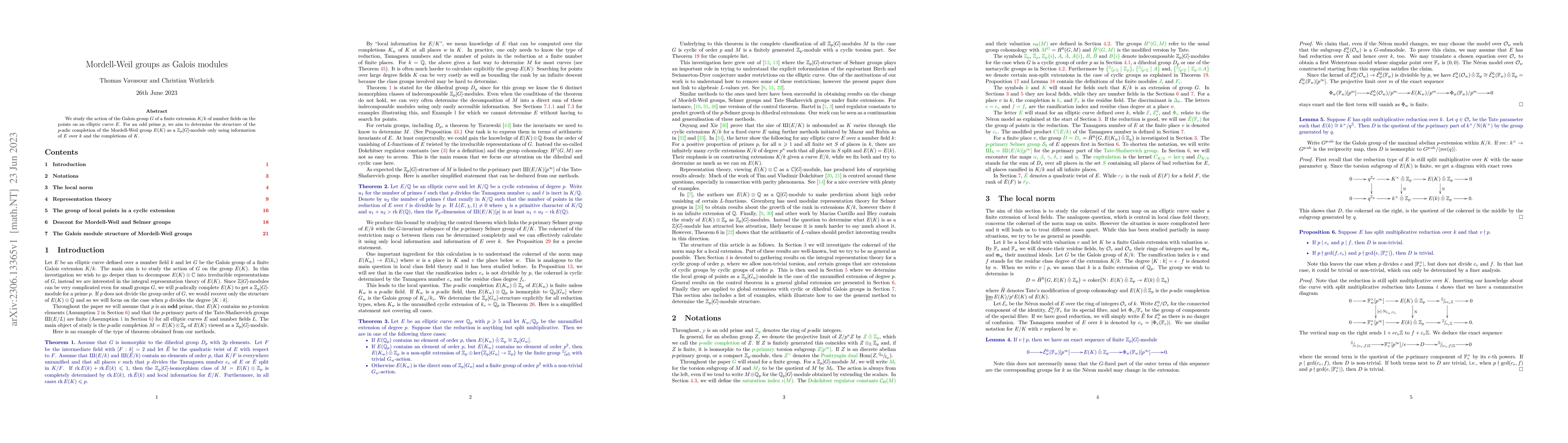 Thumbnail for Mordell-Weil group as Galois modules