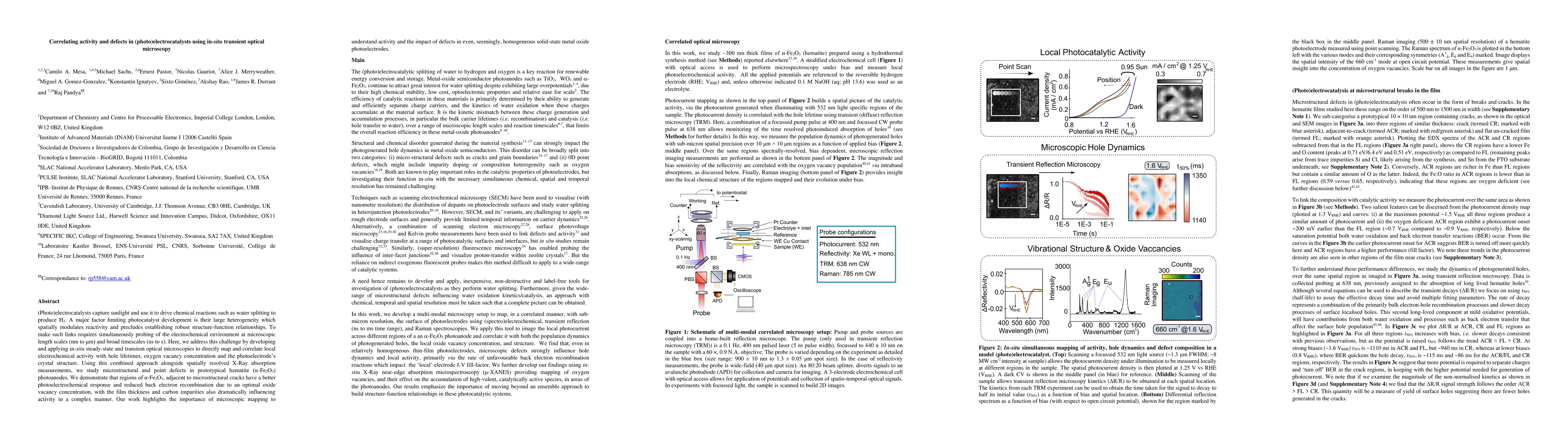 Thumbnail for Correlating activity and defects in (photo)electrocatalysts using
  in-situ transient optical microscopy