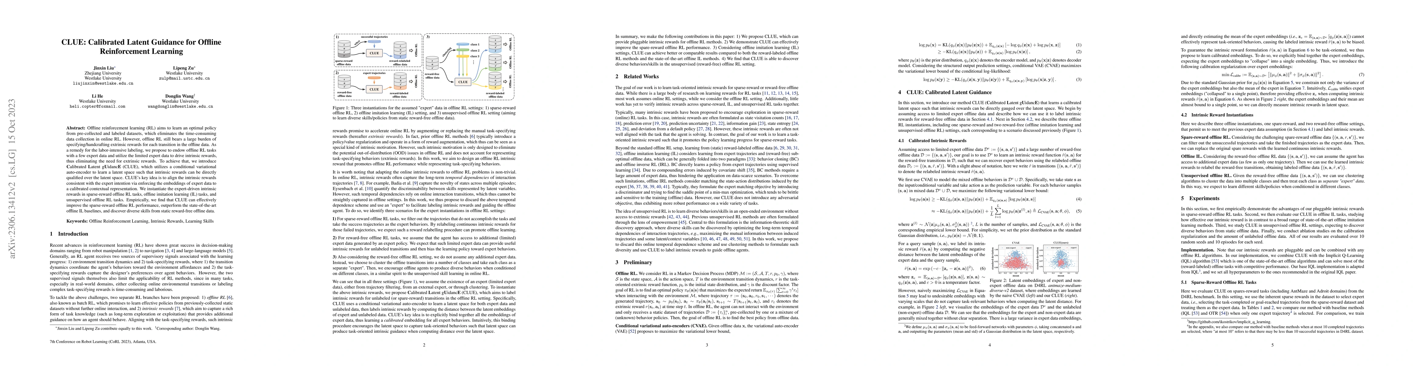Thumbnail for CLUE: Calibrated Latent Guidance for Offline Reinforcement Learning