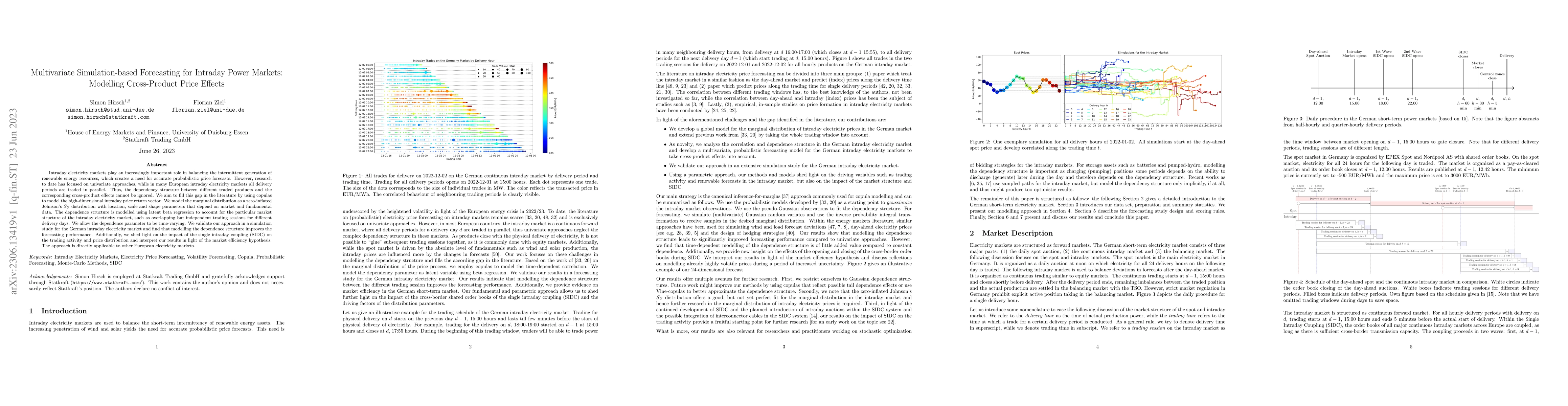Thumbnail for Multivariate Simulation-based Forecasting for Intraday Power Markets:
  Modelling Cross-Product Price Effects