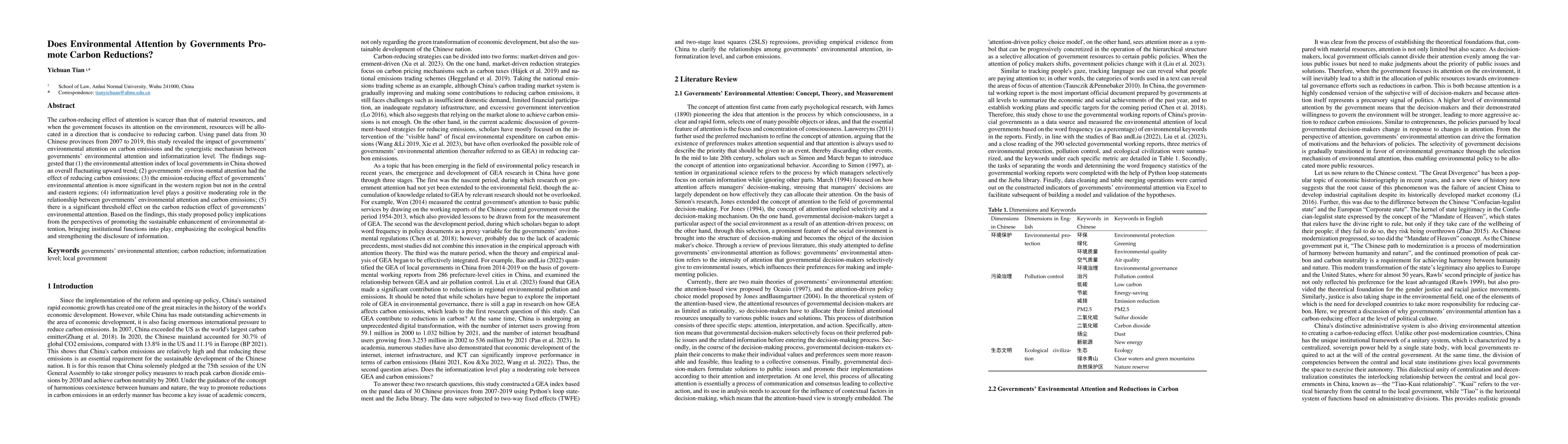Thumbnail for Does Environmental Attention by Governments Promote Carbon Reductions