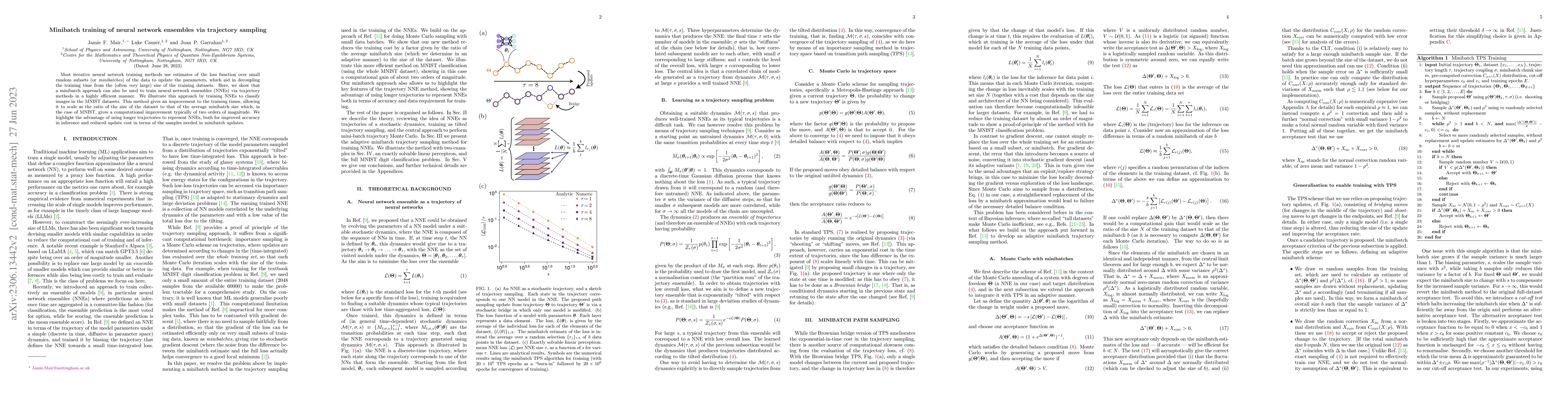 Thumbnail for Minibatch training of neural network ensembles via trajectory sampling