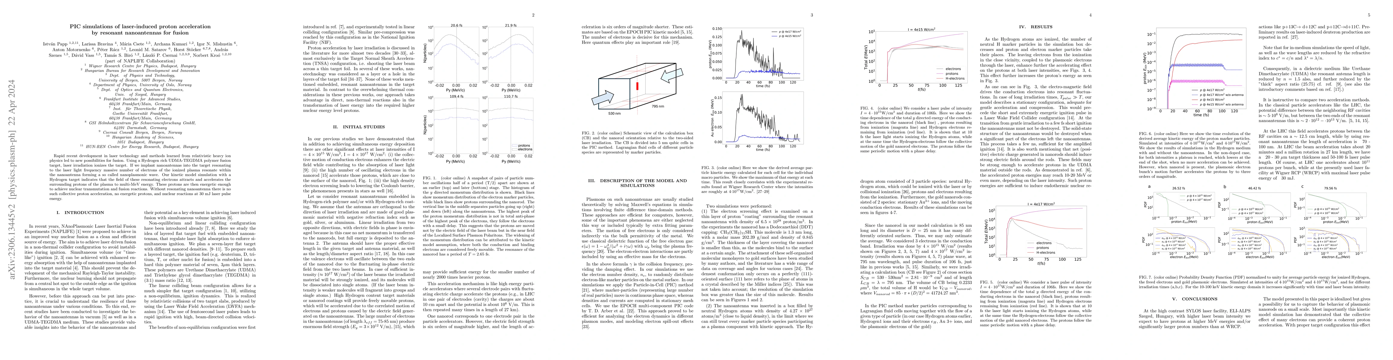 Thumbnail for PIC simulations of laser-induced proton acceleration by resonant
  nanoantennas for fusion