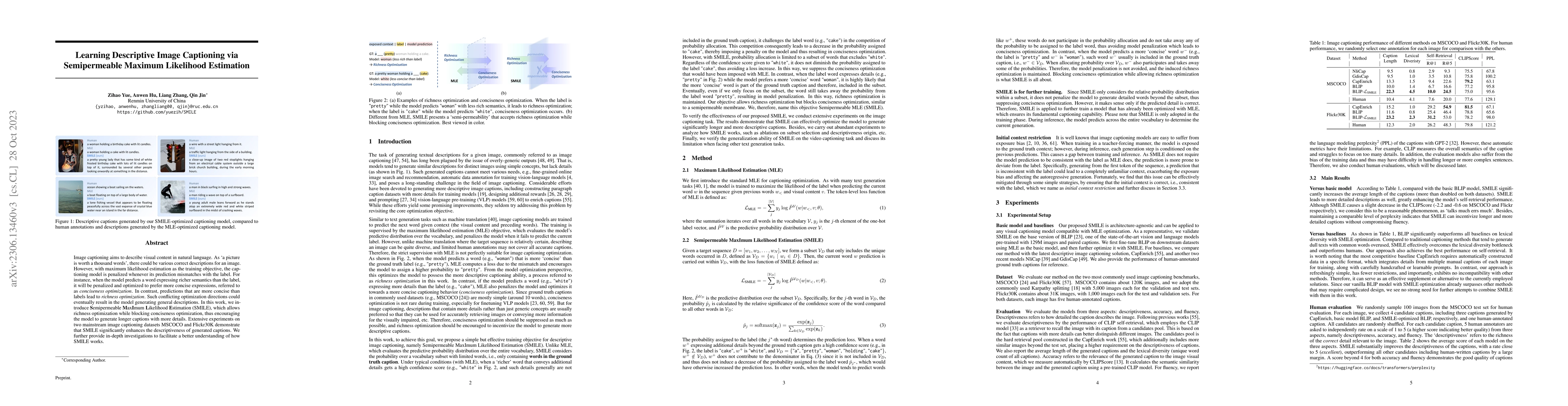 Thumbnail for Learning Descriptive Image Captioning via Semipermeable Maximum
  Likelihood Estimation
