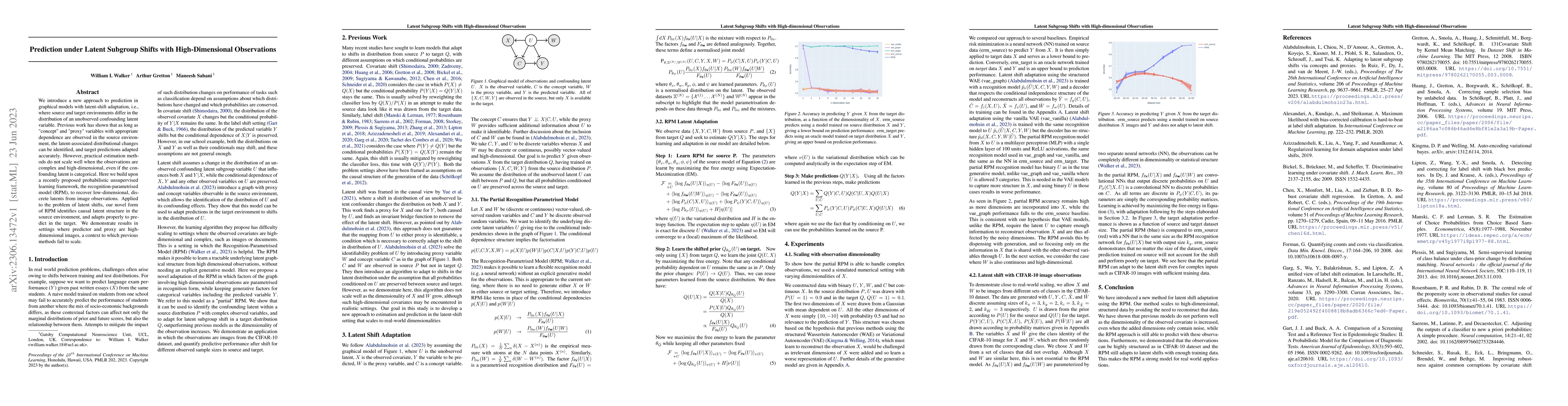 Thumbnail for Prediction under Latent Subgroup Shifts with High-Dimensional
  Observations
