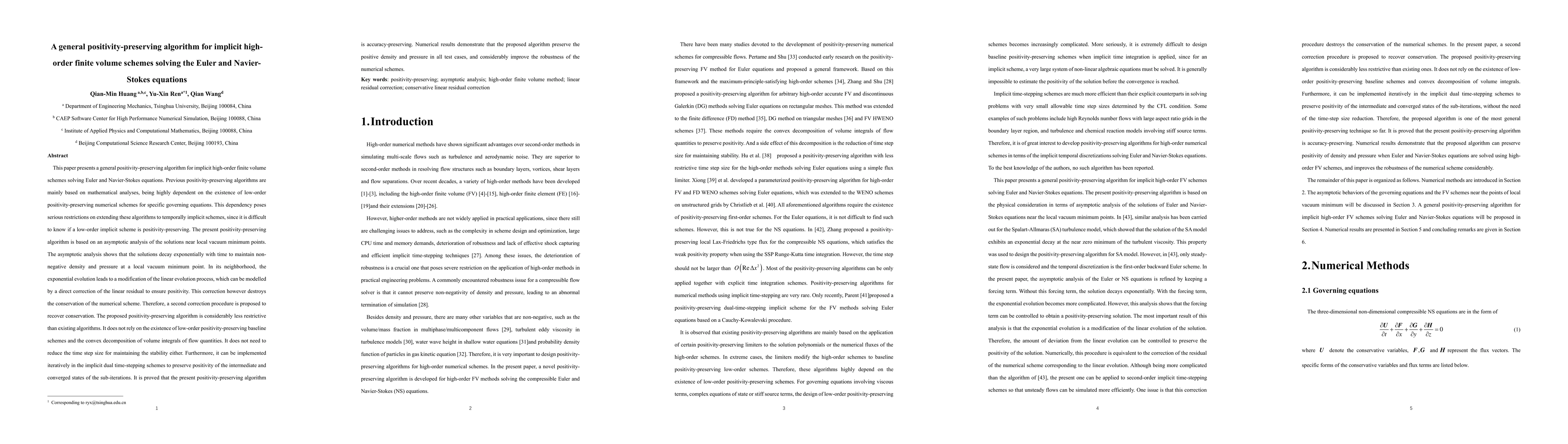 Thumbnail for A general positivity-preserving algorithm for implicit high-order finite
  volume schemes solving the Euler and Navier-Stokes equations