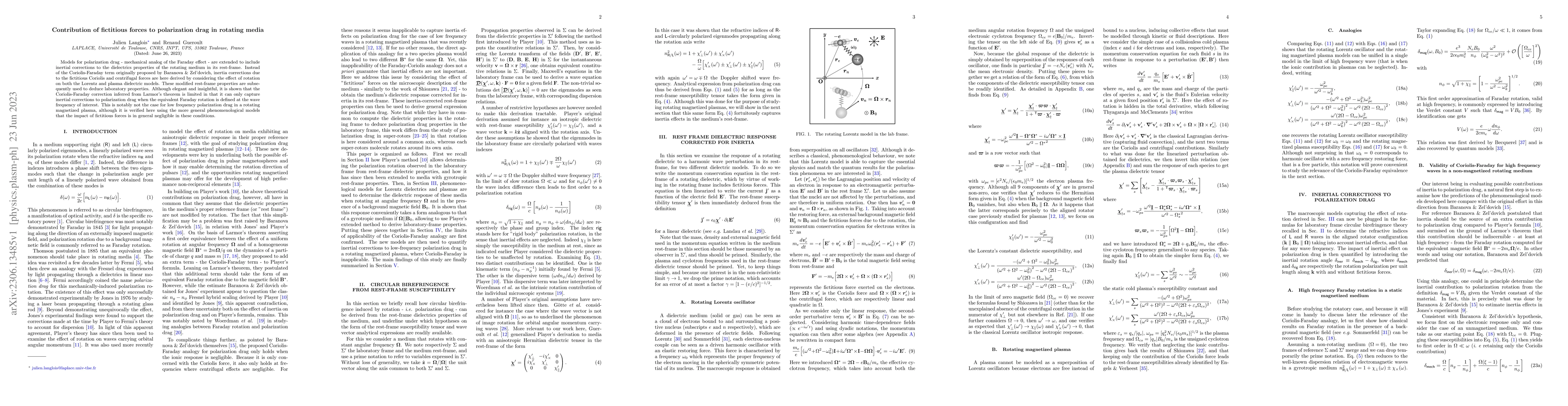 Thumbnail for Contribution of fictitious forces to polarization drag in rotating media