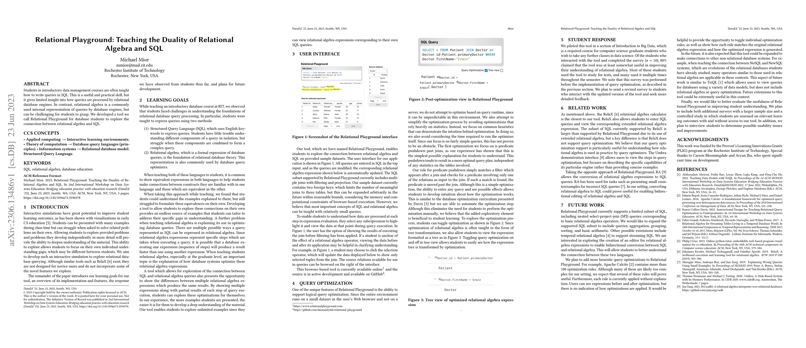 Thumbnail for Relational Playground: Teaching the Duality of Relational Algebra and
  SQL
