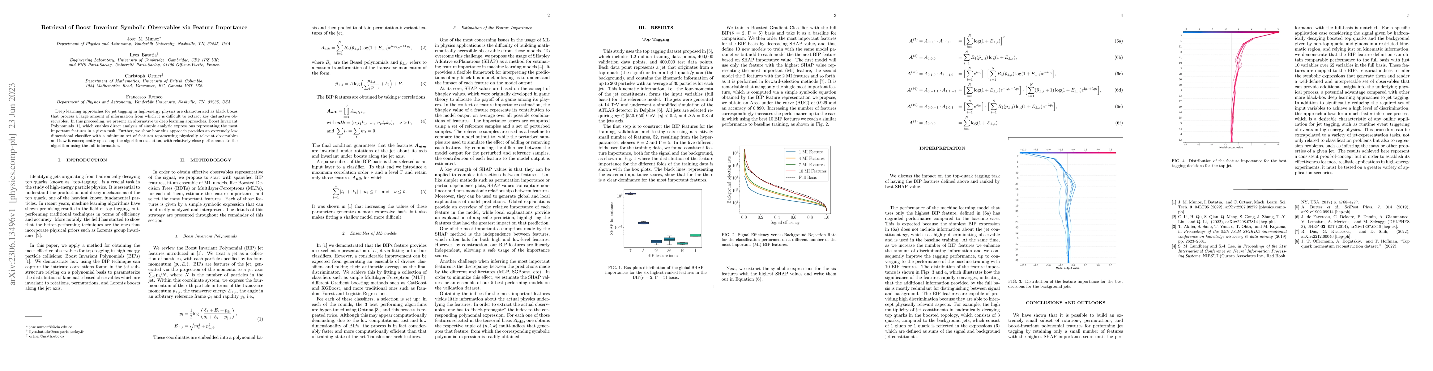 Thumbnail for Retrieval of Boost Invariant Symbolic Observables via Feature Importance