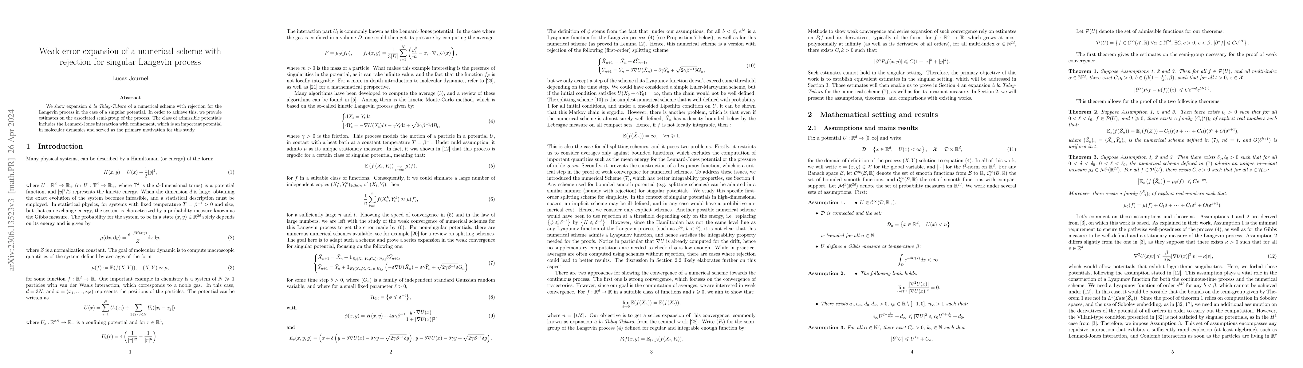Thumbnail for Weak error expansion of a stopped numerical scheme for singular Langevin
  process