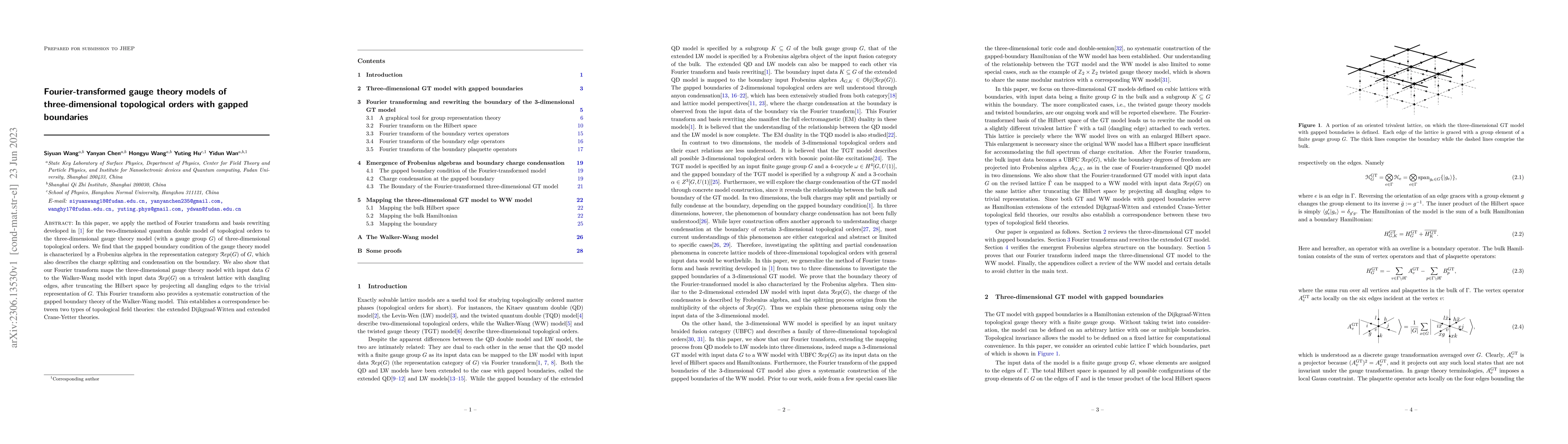 Thumbnail for Fourier-transformed gauge theory models of three-dimensional topological
  orders with gapped boundaries