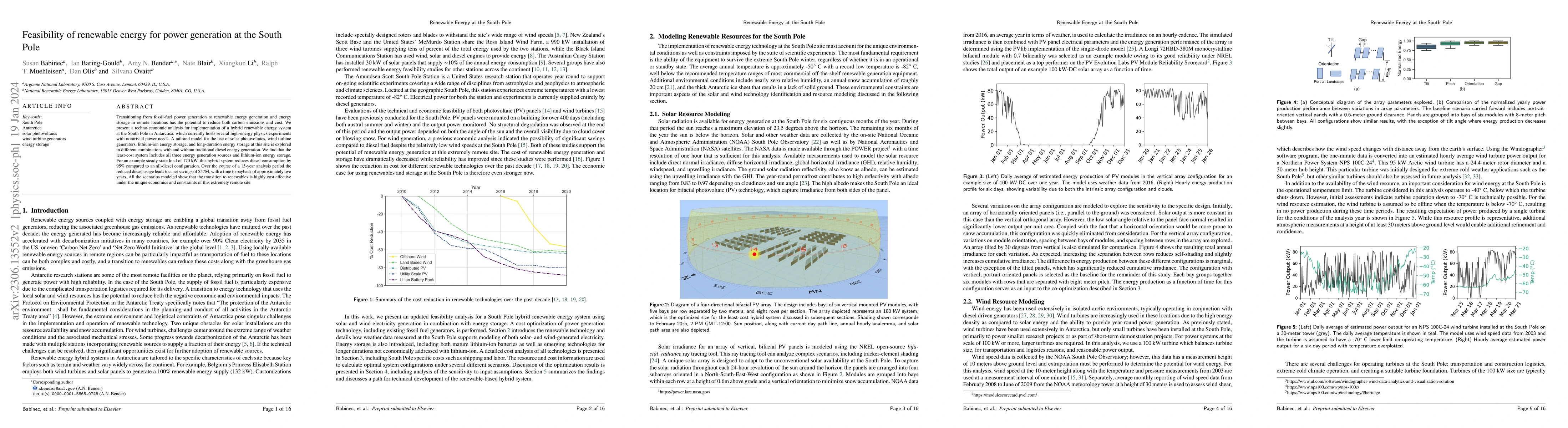 Thumbnail for Techno-economic analysis of renewable energy generation at the South
  Pole