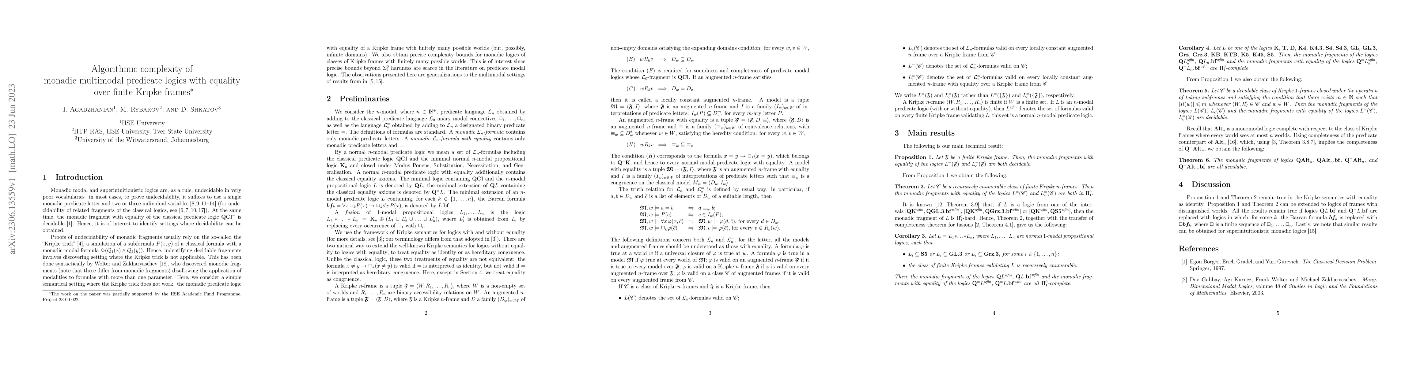 Thumbnail for Algorithmic complexity of monadic multimodal predicate logics with
  equality over finite Kripke frames