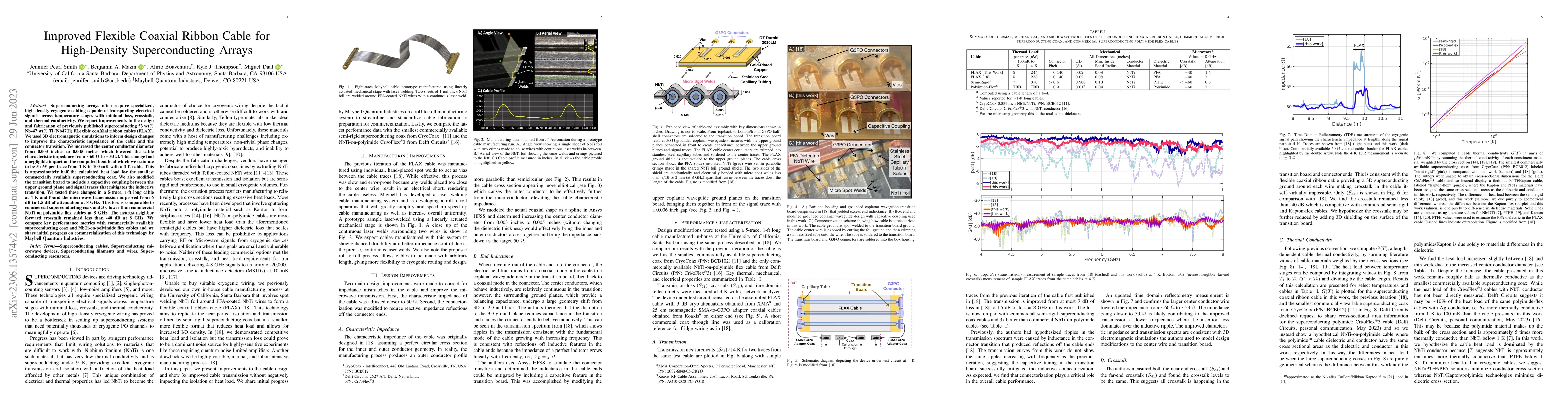 Thumbnail for Improved Flexible Coaxial Ribbon Cable for High-Density Superconducting
  Arrays