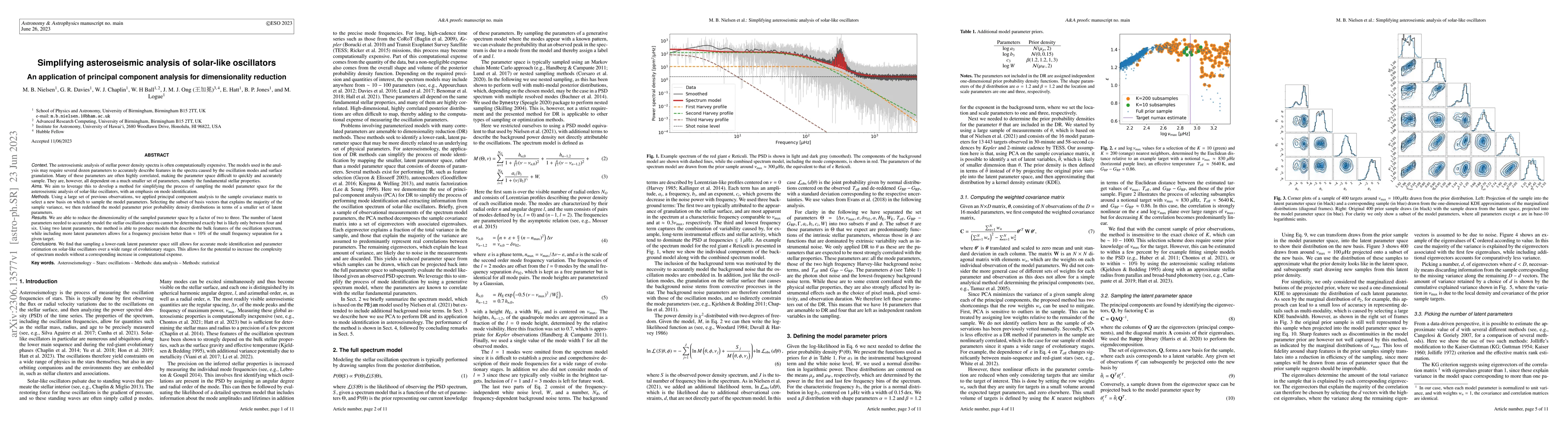 Thumbnail for Simplifying asteroseismic analysis of solar-like oscillators: An
  application of principal component analysis for dimensionality reduction