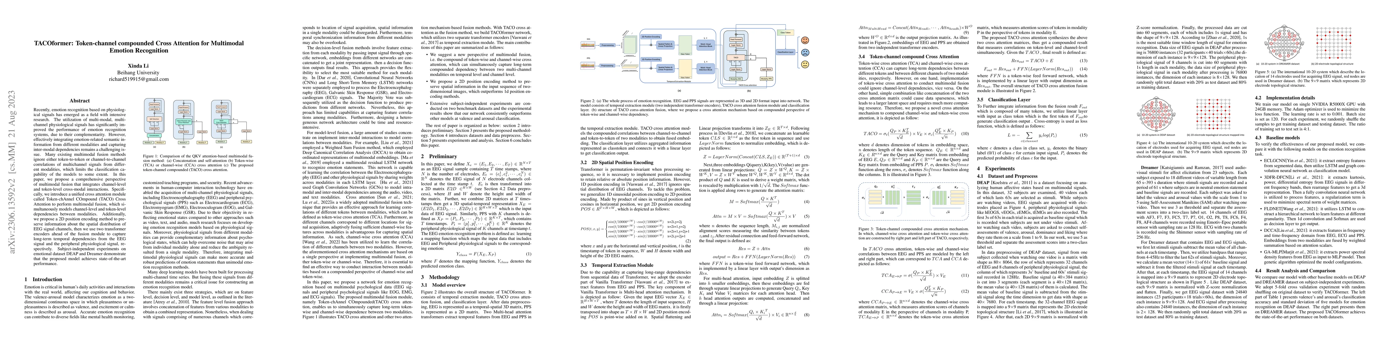 Thumbnail for TACOformer:Token-channel compounded Cross Attention for Multimodal
  Emotion Recognition