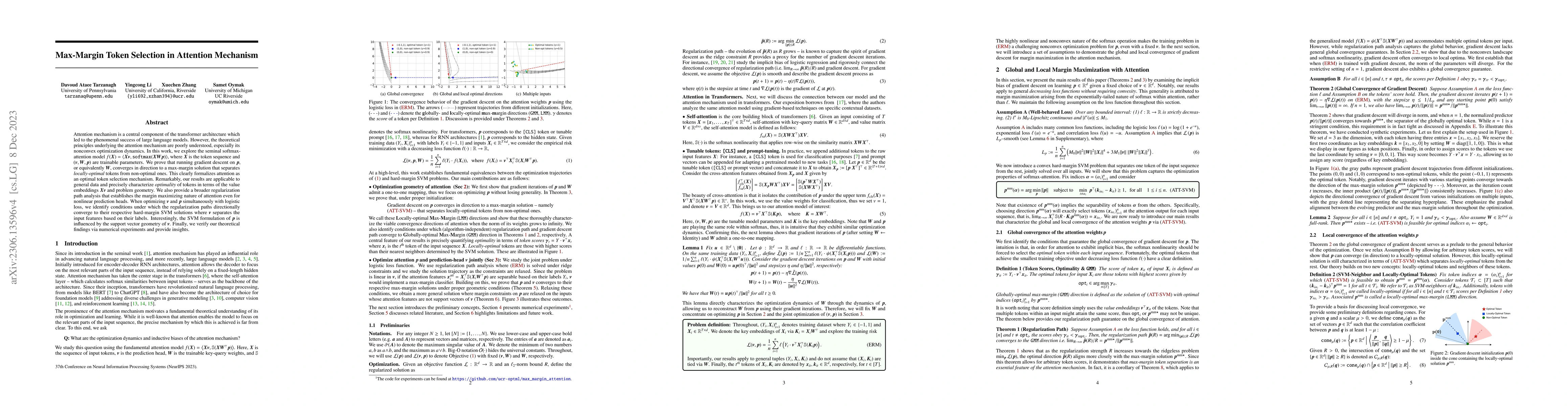 Thumbnail for Max-Margin Token Selection in Attention Mechanism